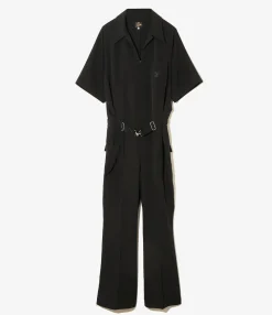 Jumpsuit - Black - Poly Light Double Cloth
