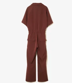 Jumpsuit - Brown - Poly Light Double Cloth