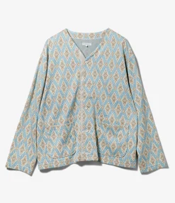 Knit Cardigan - Lt. Blue Crest Knit Jq.