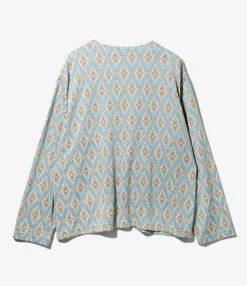 Knit Cardigan - Lt. Blue Crest Knit Jq.