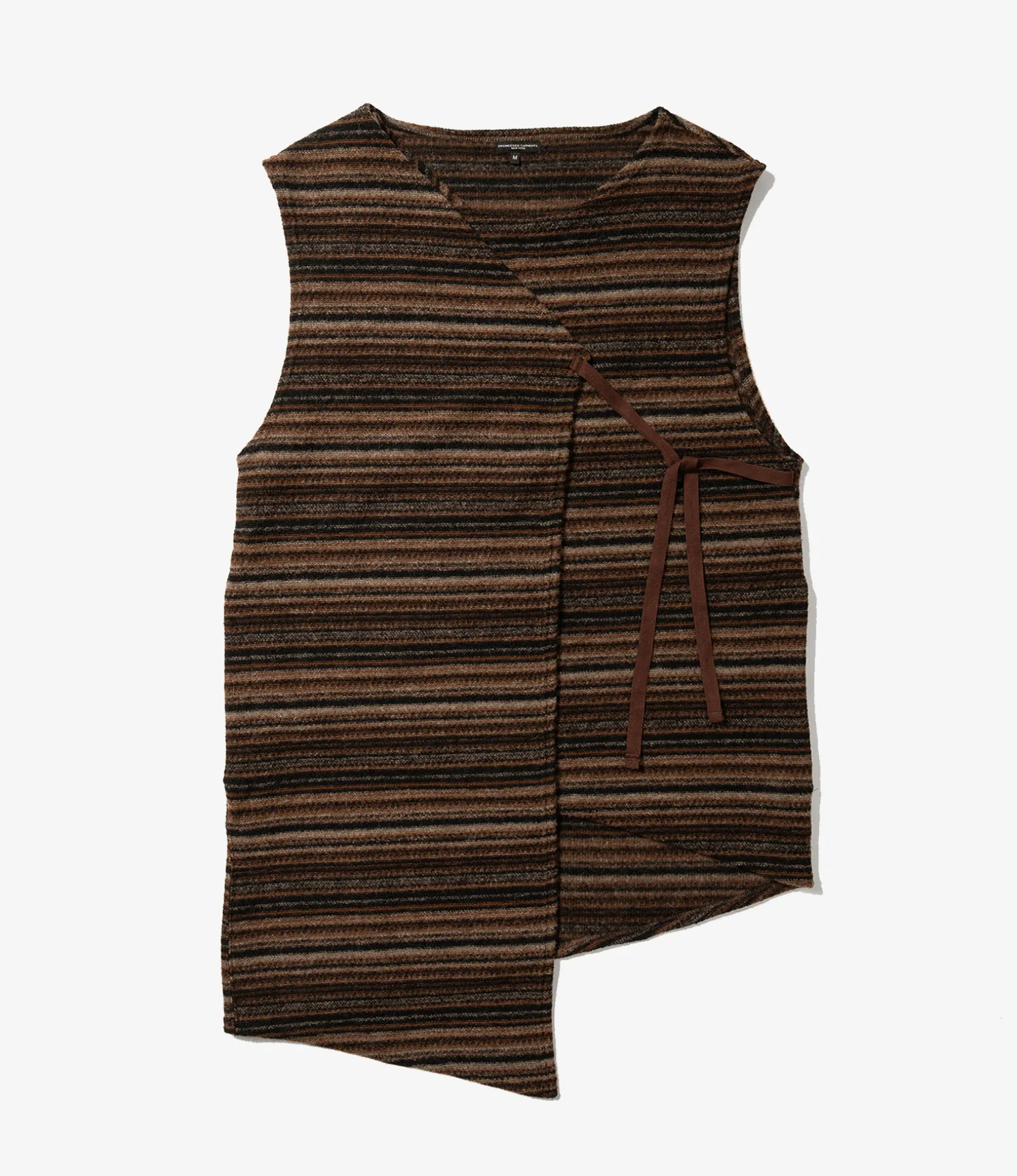 Knit Wrap Vest - Brown Fair Isle Stripe Sweater Knit