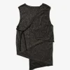 Knit Wrap Vest - Charcoal Wool Poly Melange Knit