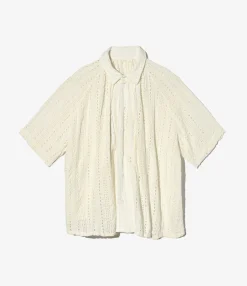 LAB Shirt - White Rayon Embroidery Eyelet