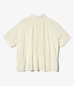 LAB Shirt - White Rayon Embroidery Eyelet