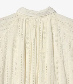 LAB Shirt - White Rayon Embroidery Eyelet