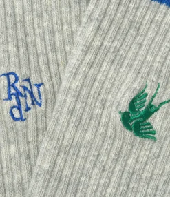 Line&Numbering Socks - H. Grey