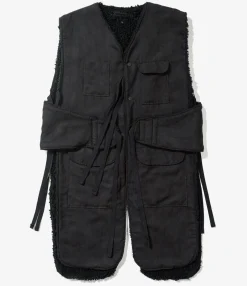 Liner Vest - Black Polyester Lt. Weight Fake Suede
