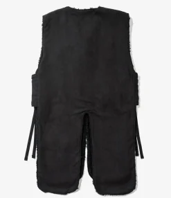 Liner Vest - Black Polyester Lt. Weight Fake Suede