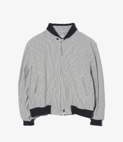 LL Jacket - Navy Cotton Seersucker Stripe