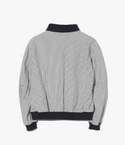 LL Jacket - Navy Cotton Seersucker Stripe