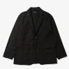 Loiter Jacket - Black Cotton Brushed Herringbone