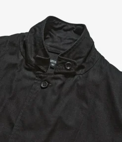 Loiter Jacket - Black Cotton Brushed Herringbone