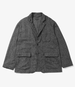 Loiter Jacket - Grey Poly Wool Herringbone
