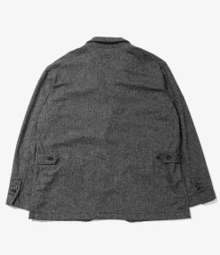 Loiter Jacket - Grey Poly Wool Herringbone