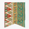 Long Scarf - Jade/Khaki Floral Stripe