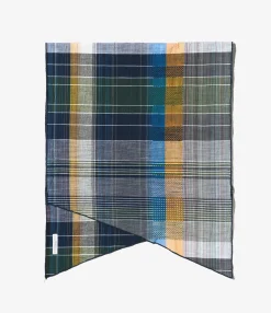 Long Scarf - Navy/Yellow/Green Dobby Jacquard