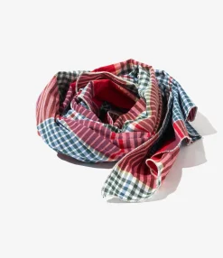 Long Scarf - Red/Green Big Madras Plaid