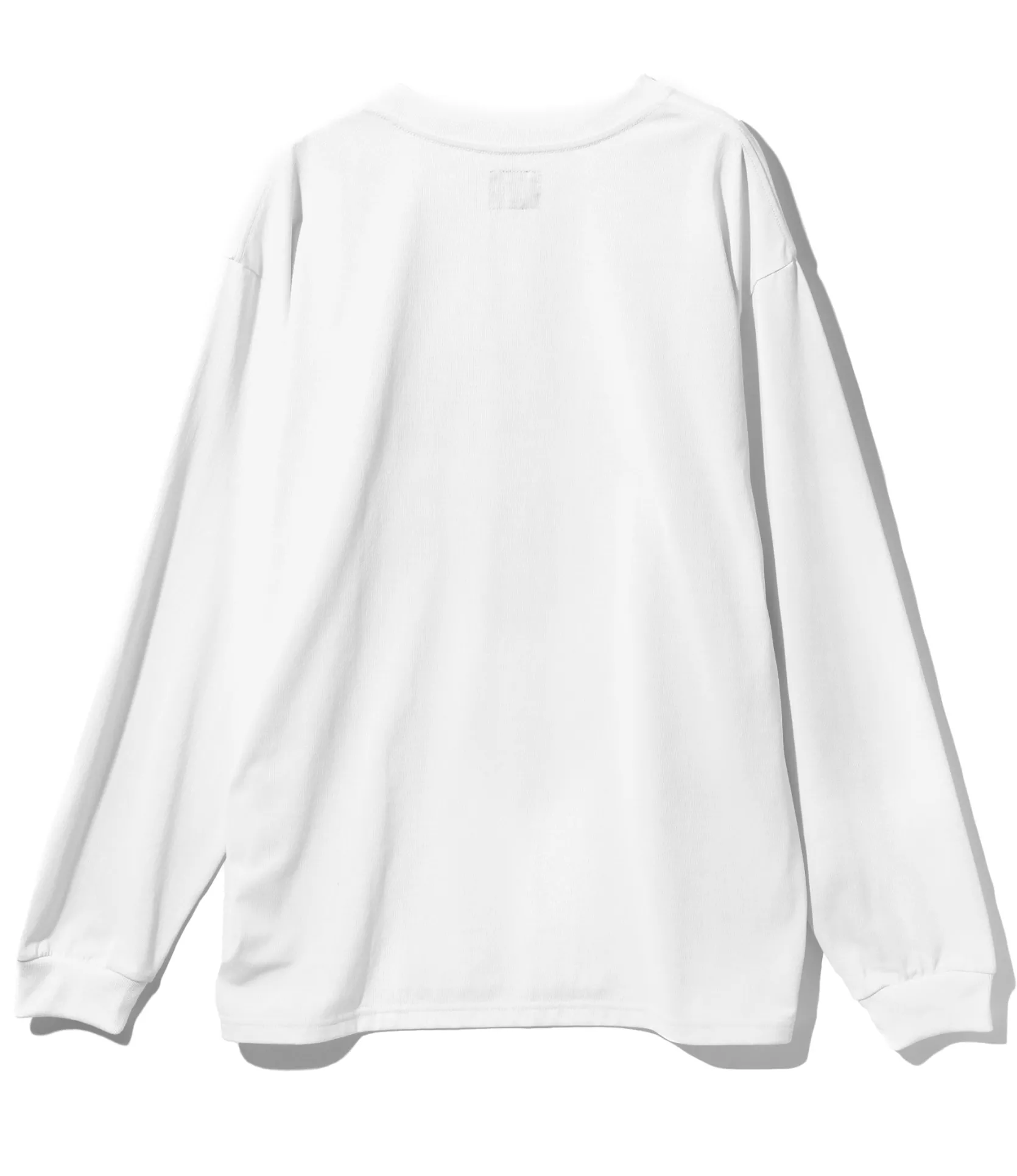 L/S Crew Neck Tee - White - Poly Jersey