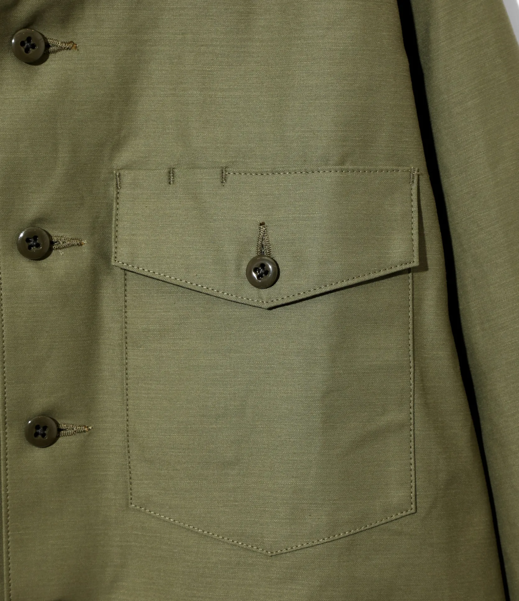 L/S Fatigue Shirt - Olive - Back Sateen