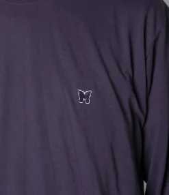 L/S Mock Neck Tee - Eggplant - Poly Jersey