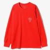 L/S Round Pocket Tee - Red - Circle Horn
