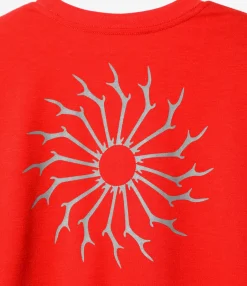 L/S Round Pocket Tee - Red - Circle Horn