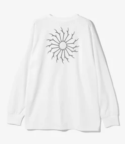L/S Round Pocket Tee - White - Circle Horn