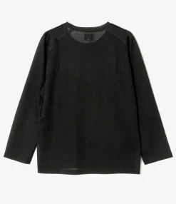 L/S U-Neck Tee - Black - R/PE Russell
