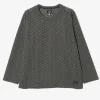 L/S U-Neck Tee - Black/Natural Grid - R/PE Russell