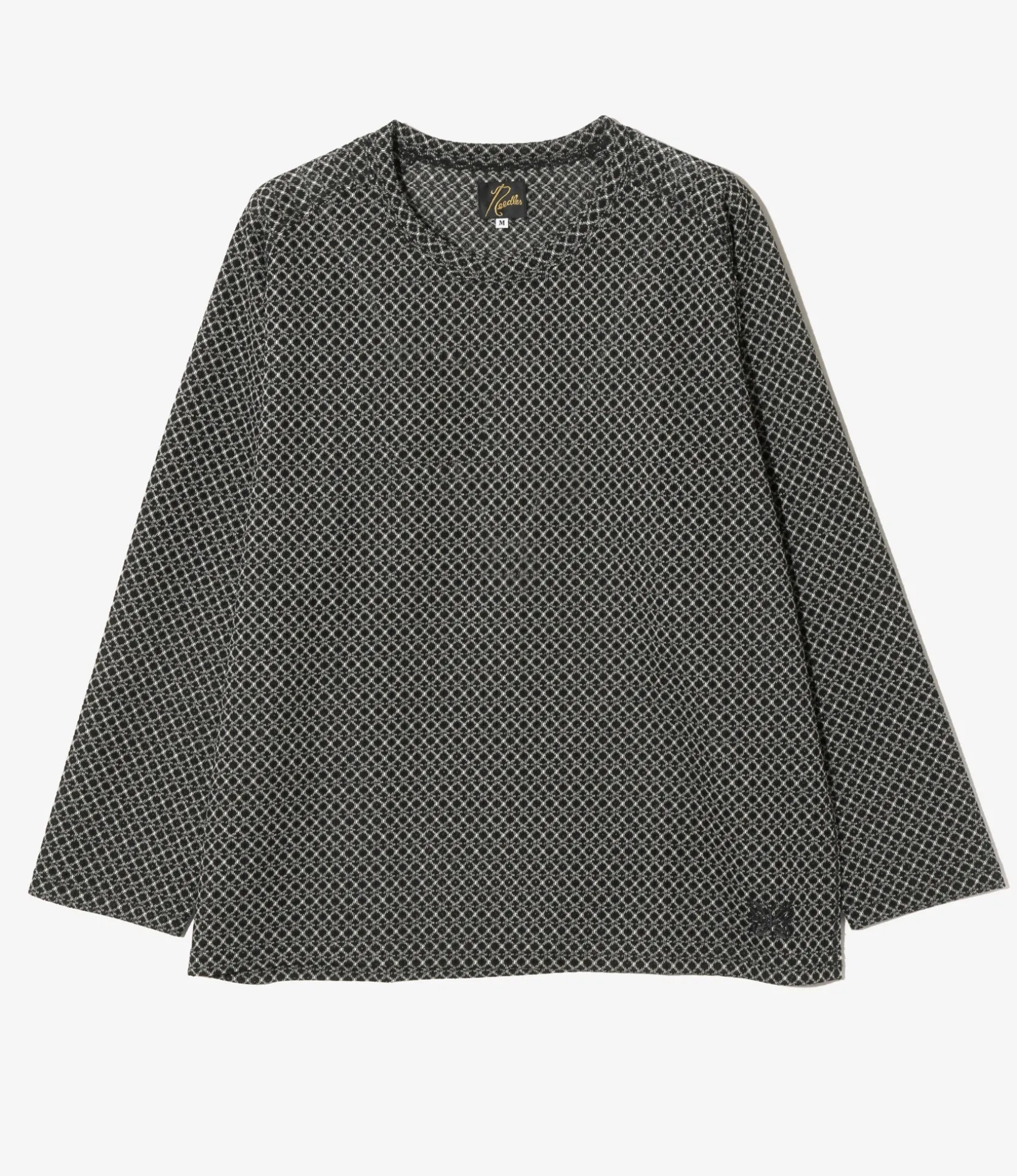 L/S U-Neck Tee - Black/Natural Grid - R/PE Russell