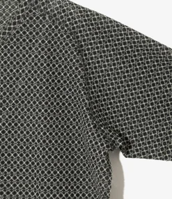 L/S U-Neck Tee - Black/Natural Grid - R/PE Russell