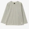 L/S U-Neck Tee - Natural/Black Grid - R/PE Russell