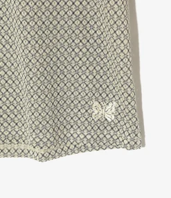 L/S U-Neck Tee - Natural/Black Grid - R/PE Russell