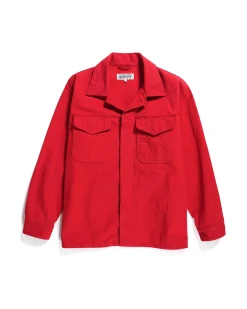 MC Shirt Jacket - Red Heavyweight Cotton Ripstop