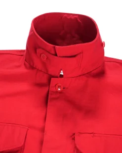 MC Shirt Jacket - Red Heavyweight Cotton Ripstop