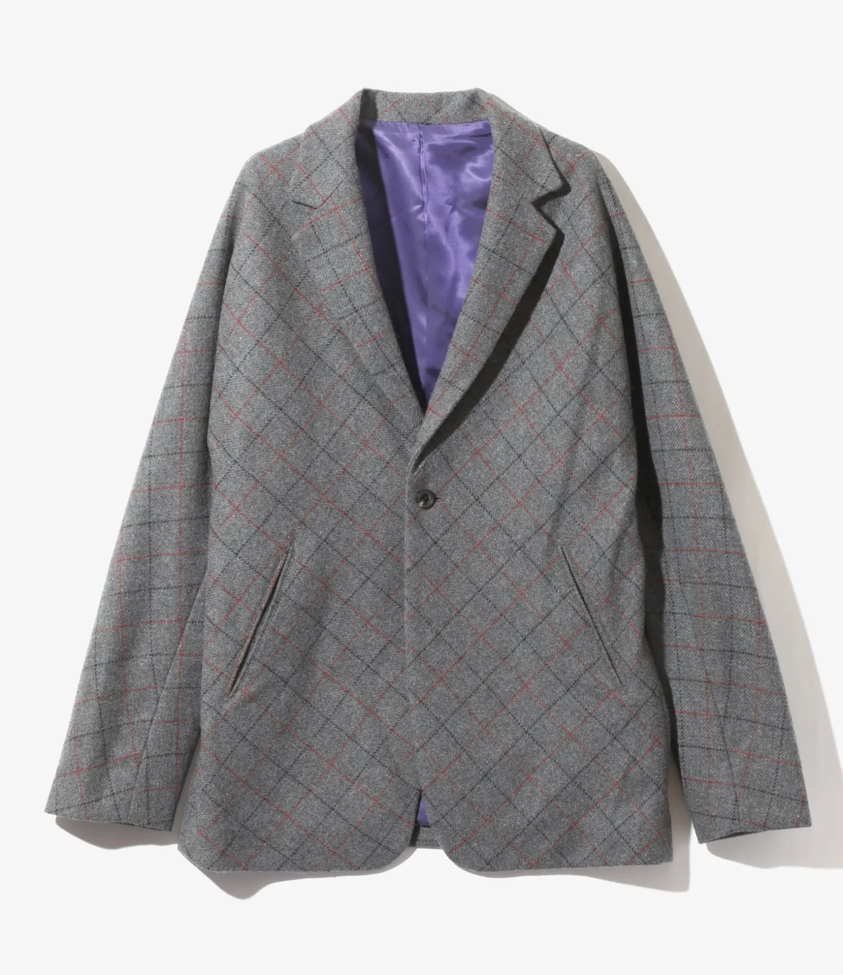 Miles Jacket - Grey - W/PE/PC/N/R Plaid Twill
