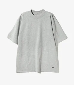 Mock Neck L/S Tee - H. Grey Cotton Jersey