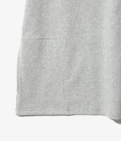 Mock Neck L/S Tee - H. Grey Cotton Jersey