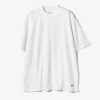 Mock Neck S/S Tee - White Cotton Jersey