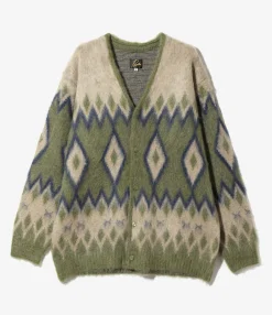 Mohair Cardigan - Olive - Diamond