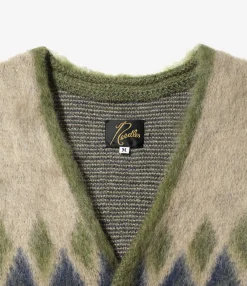 Mohair Cardigan - Olive - Diamond