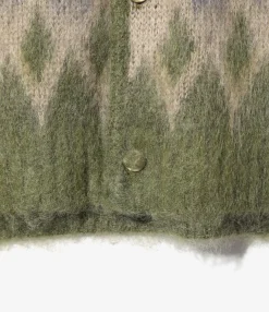 Mohair Cardigan - Olive - Diamond