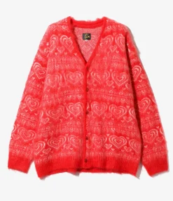 Mohair Cardigan - Red - Heart