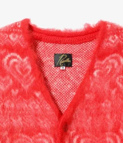 Mohair Cardigan - Red - Heart