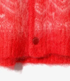 Mohair Cardigan - Red - Heart
