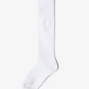 Monogram Stitch Ribbed Socks - White