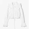 Monogram Stitch Spencer Shirt - White - Sateen