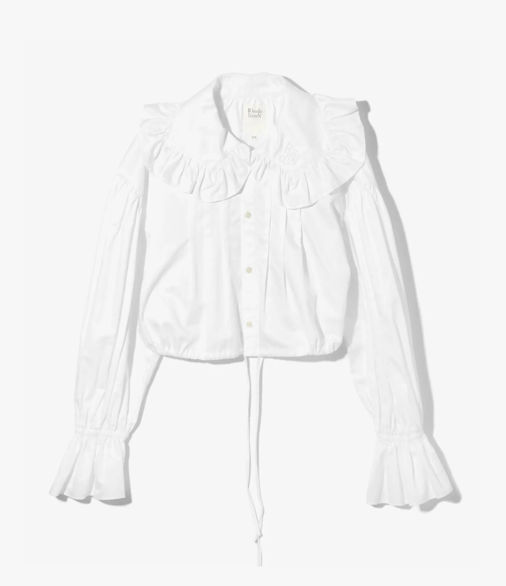 Monogram Stitch Spencer Shirt - White - Sateen