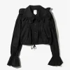 Monogram Stitch Spencer Shirt - Black- Sateen
