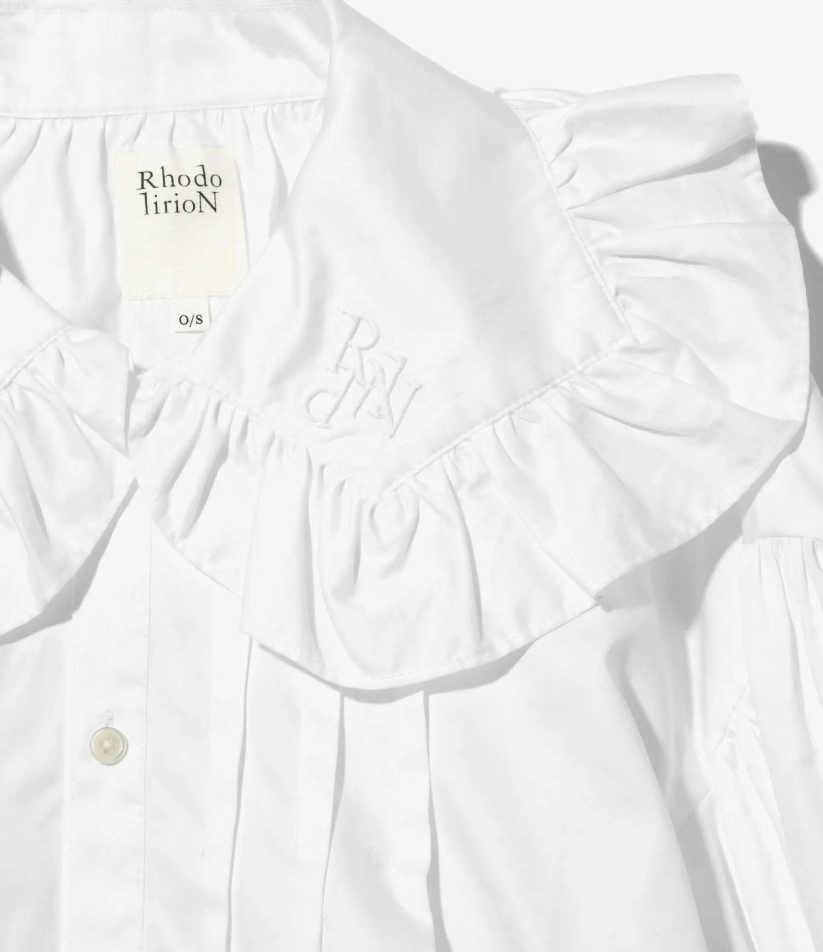 Monogram Stitch Spencer Shirt - White - Sateen